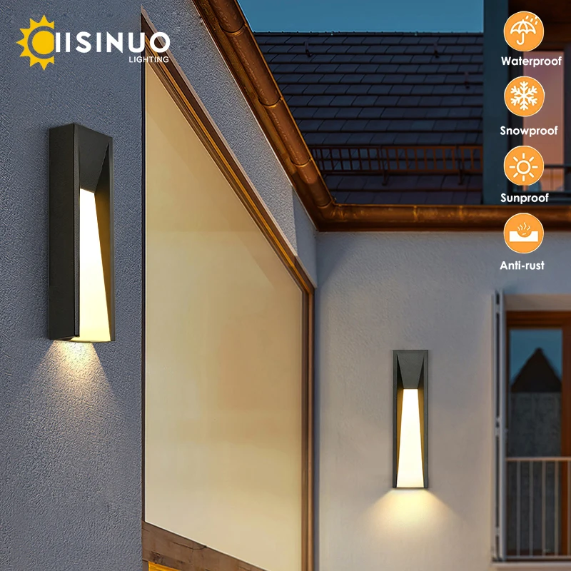 Outdoor Wall Lamp LED Black Lighting Exterior Light Fixtures AC110 220V Porch Lights Wall Mounted Garden Lamp for Patio Entryway led light led wall lamp wall light