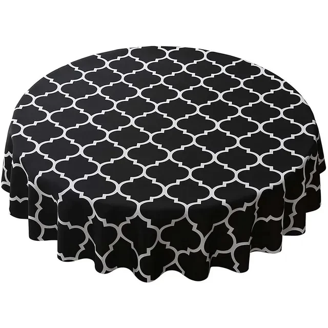 

Waterproof Solid Color Tablecloth Dacron Checkered Printed Round Tablecloth Rectangle Table Coat Cover Home Decoration Supply