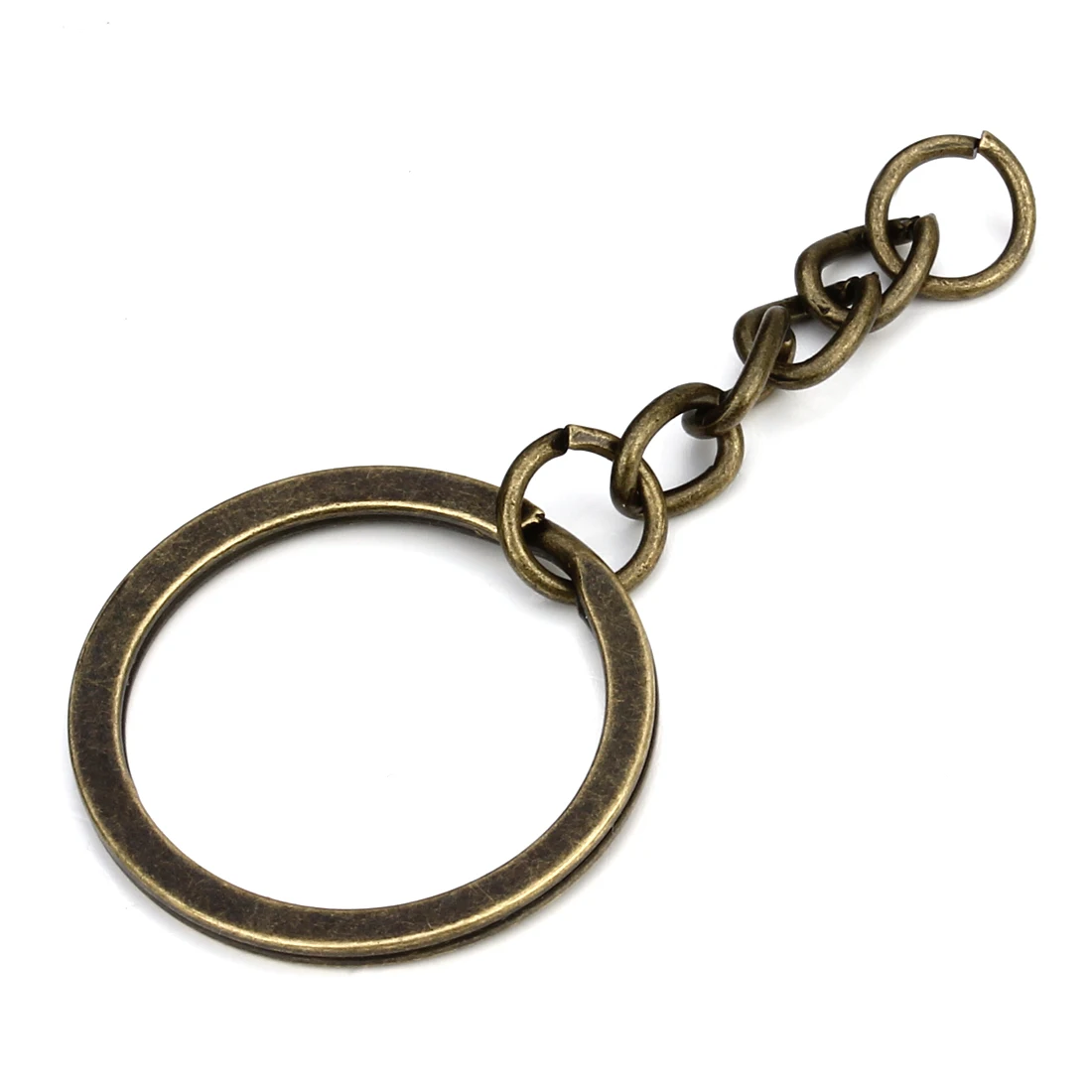 Suuchh 10 Pcs/Lot Split Key Ring with Chain and Jump Rings 60mm Long Round Split Keychain Keyrings Jewelry Making Bulk 3 Sizes(Antique Bronze, 30mm(