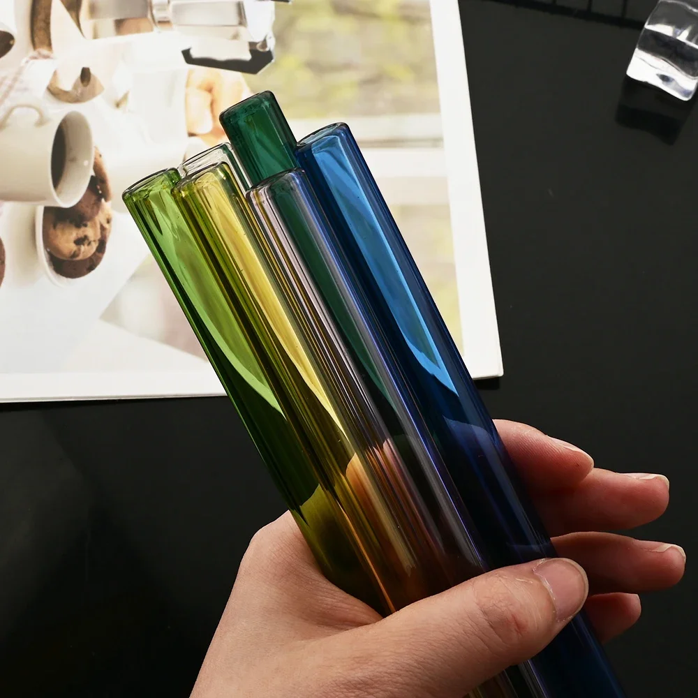 Durable Reusable Glass Drinking Straws for Beverages and Cocktails