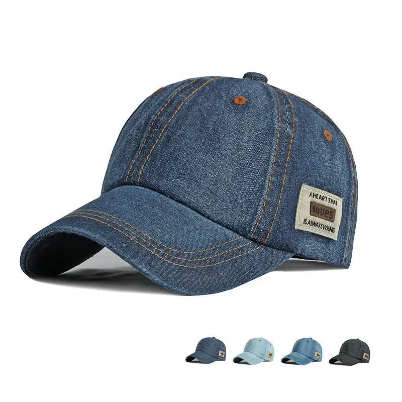 

New Men's and Women's Caps Four Seasons Washable Denim Hat Duck Tongue Hat Sunshade Sunscreen Travel Hat Men's Baseball Hat