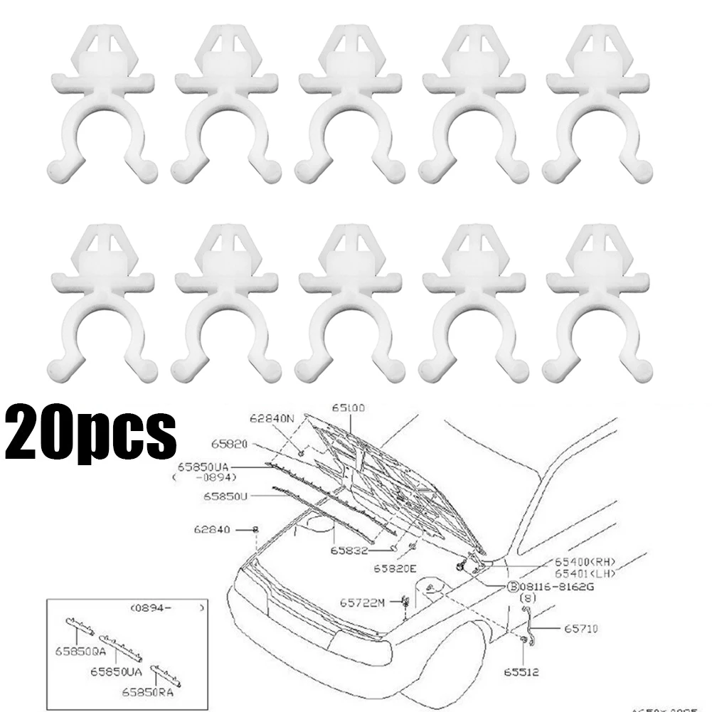20pcs/pack Car Hood Rod Holder Clip For Nissan Pathfinder Navara