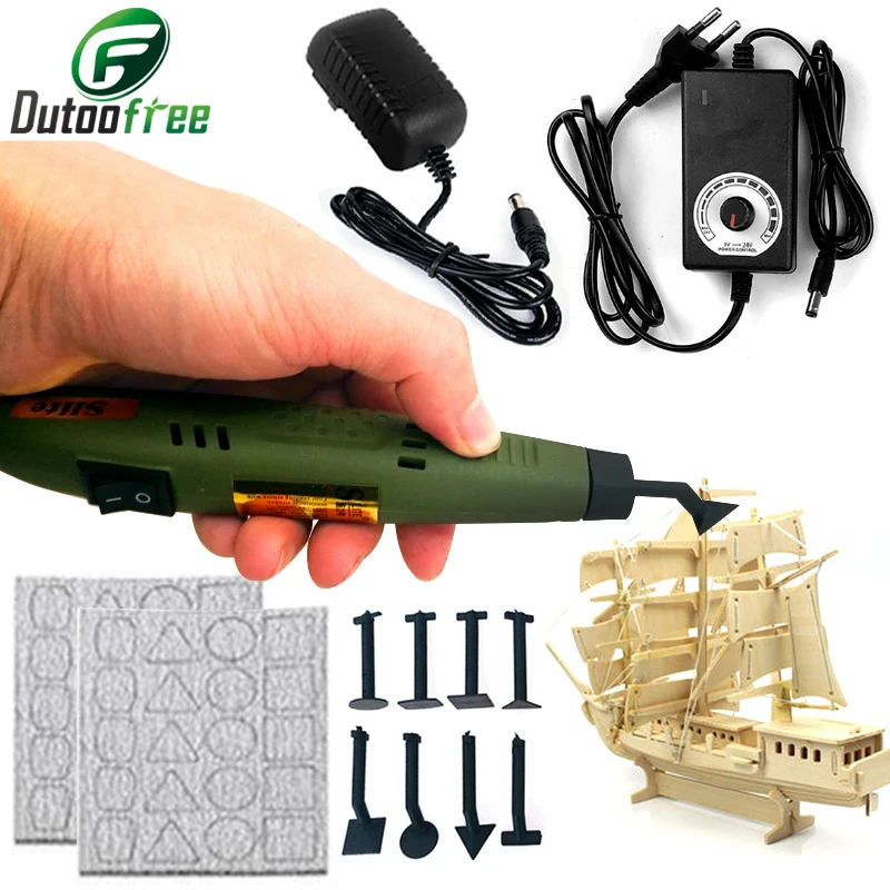 18W Mini Sander Model Sander Pen Type Polisher for DIY Model Moulds Groove Electric Grinding Tool Fixed /Speed Adjust Polisher electric digital sound effect db six generation theme internal combustion engine piko ho type 51350 br181 2 train model toy