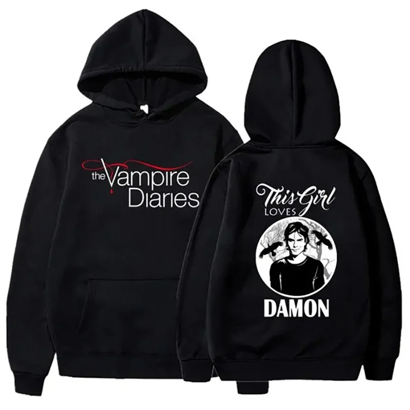 thumbnail image 1 of Sudaderas con capucha de The Vampire Diaries para mujer, Sudadera con capucha de personalidad de moda, jersey de manga larga suelto informal para exteriores, 1 of 4