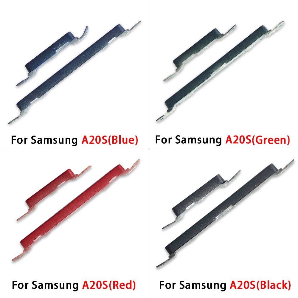 10Pcs, 삼성 A10S A20S A21S A30S A50S 사이드 키 전원 및 볼륨 버튼 교체용 새 전원 버튼 + 볼륨 버튼
