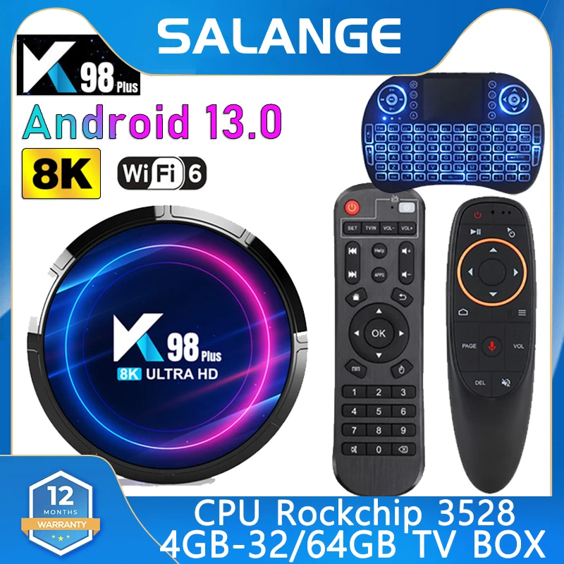 

8K Smart TV Box Android 13.0 K98 PLUS 2.4G&5.8G Wifi6 BT RK3528 4GB 32GB 64GB 4K,8K HDR 10 Media Player Set Top Box