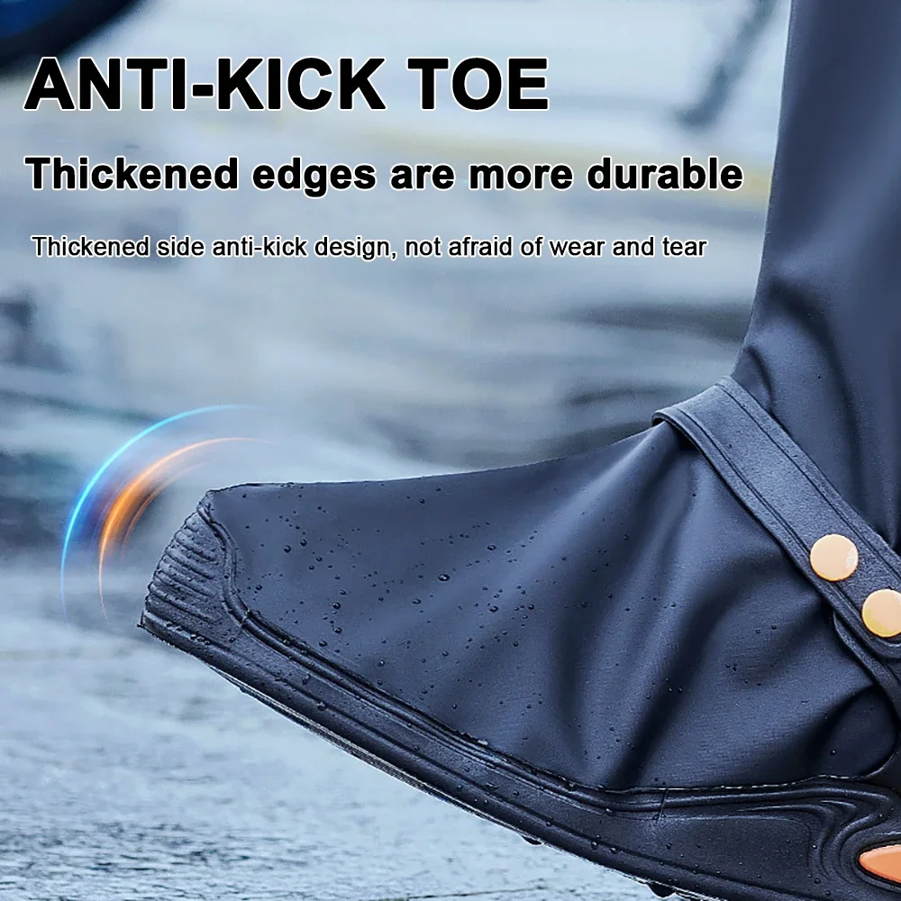 Unisex Waterproof Wear-resistant High-tube Motorcycle Rain Boot Covers Outdoor Travel Rain Shoe Covers Motocross Riding Sport