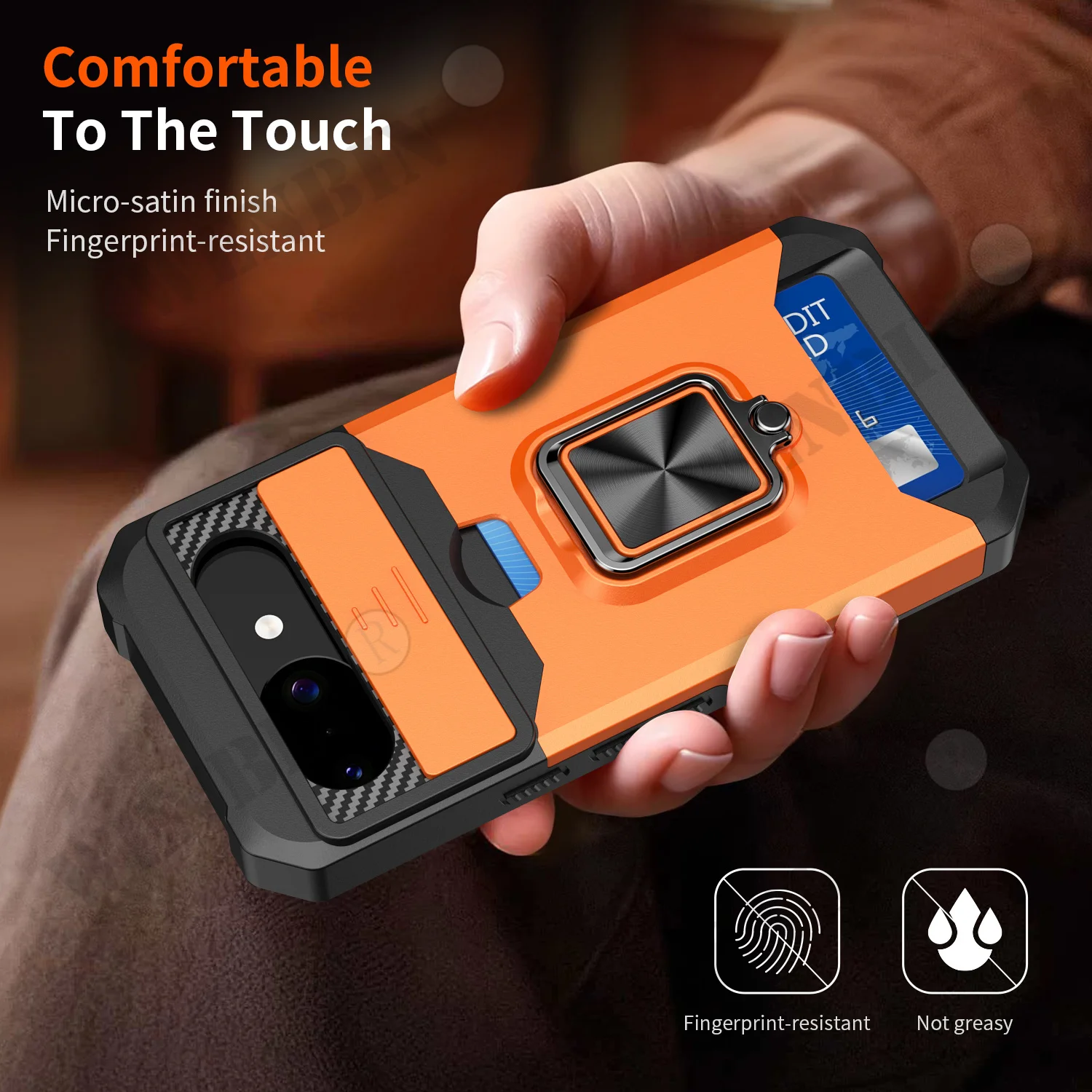 Heavy Duty Protective Case with Sliding Camera Cover and Card Clip