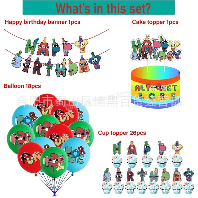 Alphabet Lore Birthday Party Decoration Baby Shower Boys Girls Tableware  Supplies Background Balloon Cake Toppers Backdrop Gift - AliExpress