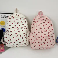 Sweet Corduroy Strawberry Backpacks Casual Travel Rucksack Large Capacity Daily Knapsack Japanese Aesthetic Students School Bag - Image 4