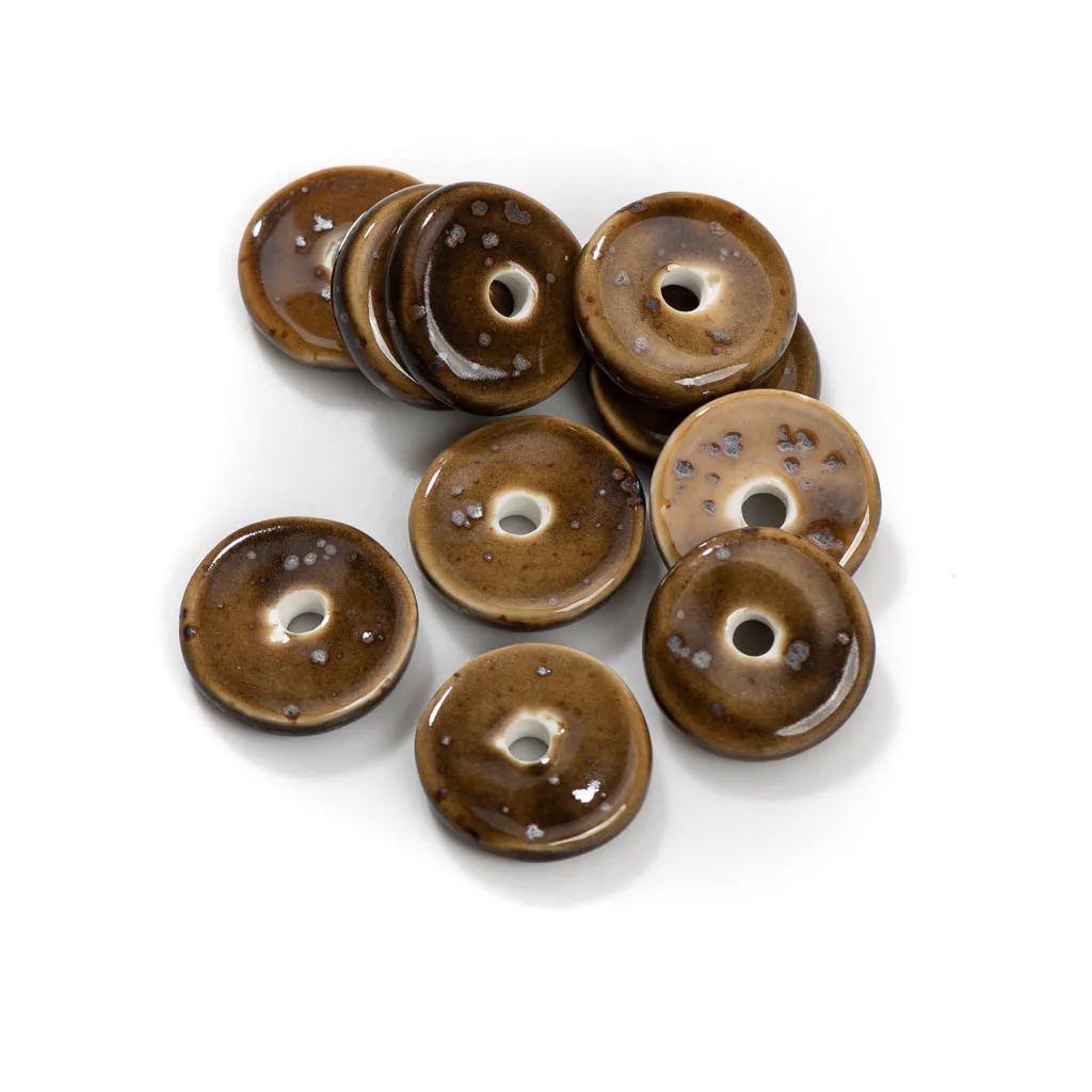 5 stücke 24mm retro handgemachte keramik perlen handgemachte porzellan schmuck herstellung für halskette/armband tcz001 – Detail 9