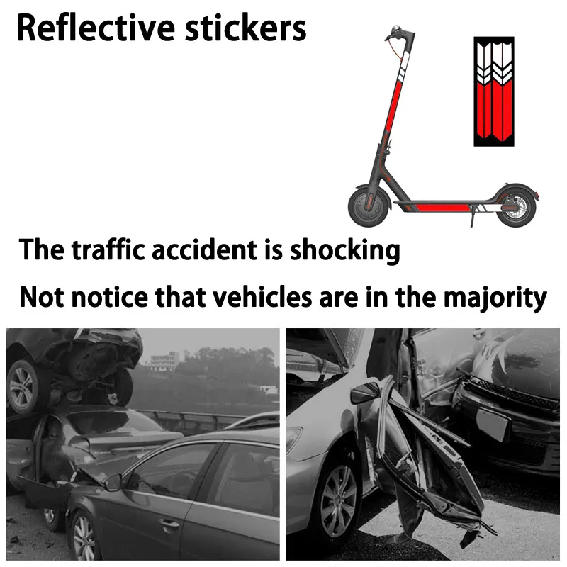 Scooter Sticker Scooter Sticker Reflective PVC Scooter Decal Waterproof Night Riding Warning Strip For Xiaomi Mijia M365