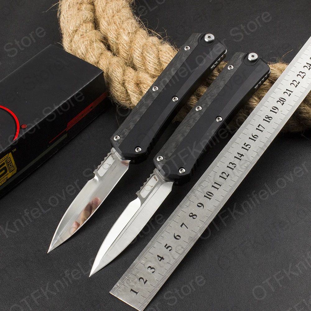 

Micro OTF Tech Knife GK Series D2 High Speed Steel Blade 58-60HRC Space Aluminum + Carbon Fiber Handle Self Defense Pocket Knife