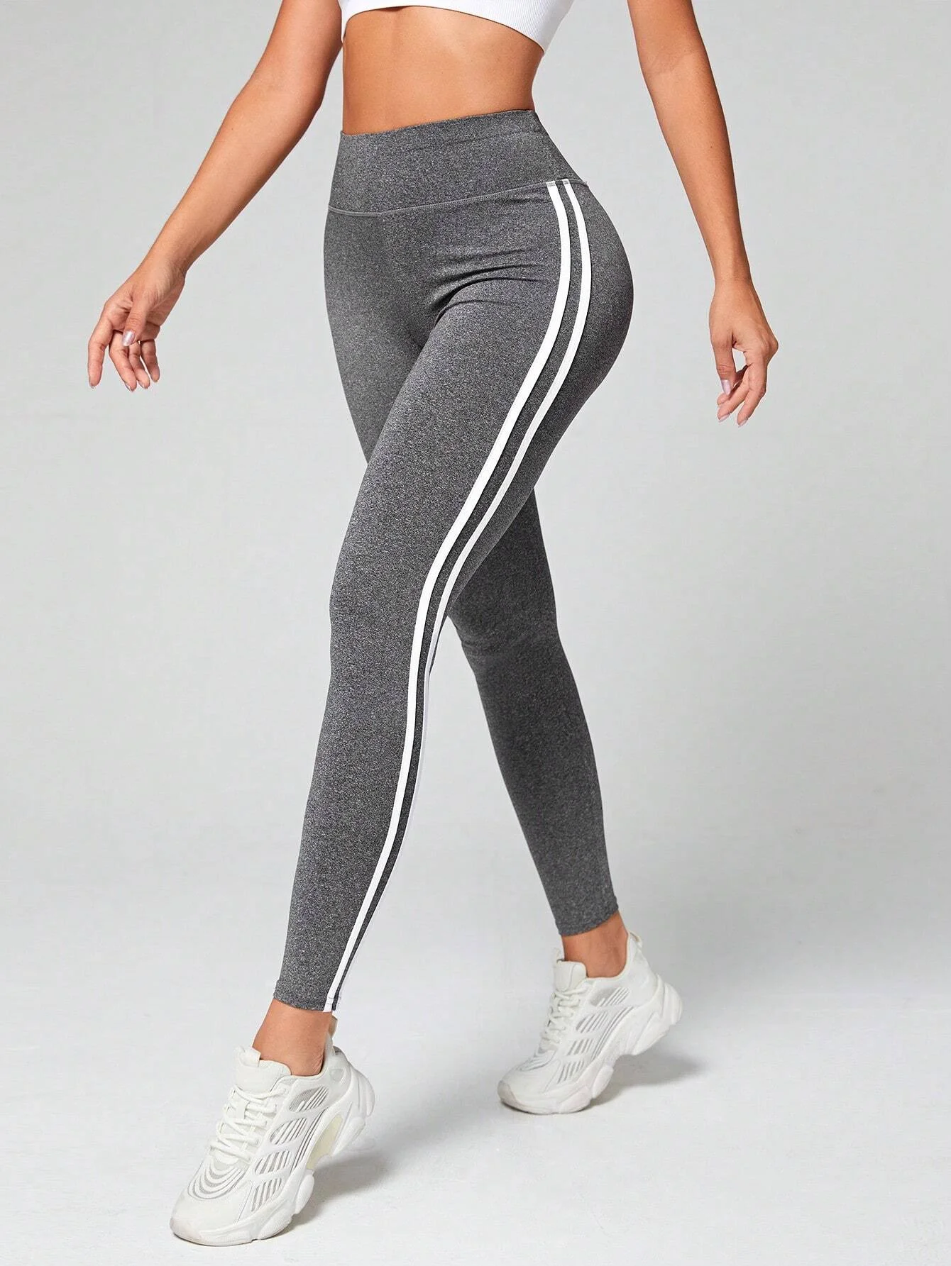Side Stripe Tummy Control Sports Leggings Best Sellers In Women's Clothing