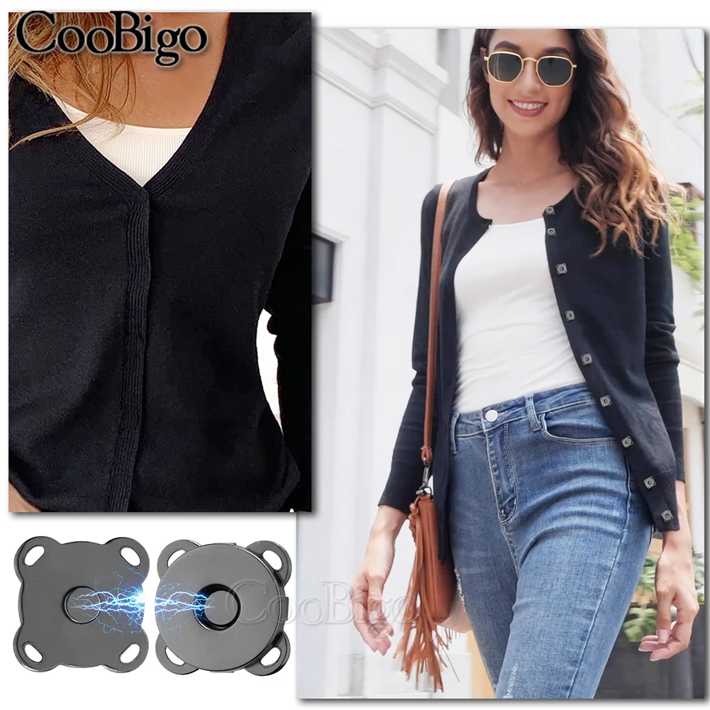 10sets Magnetic Snaps Buttons Plum Magnet Closures Buckle Purse Bag Clothes Handbags Wallet DIY Craft Accessories 10mm 14mm 18mm 6
