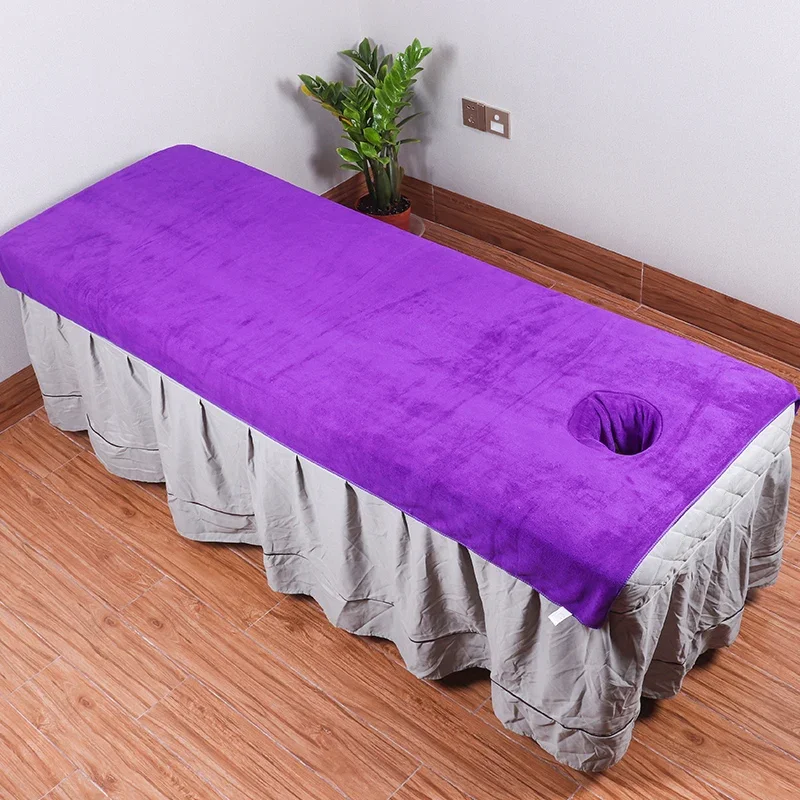 Microfiber Towel Sheet for Beauty Salon Bed Sheets SPA Massage Bed Table Cover Bedspread Soft Salon Sheets With/no Hole 4