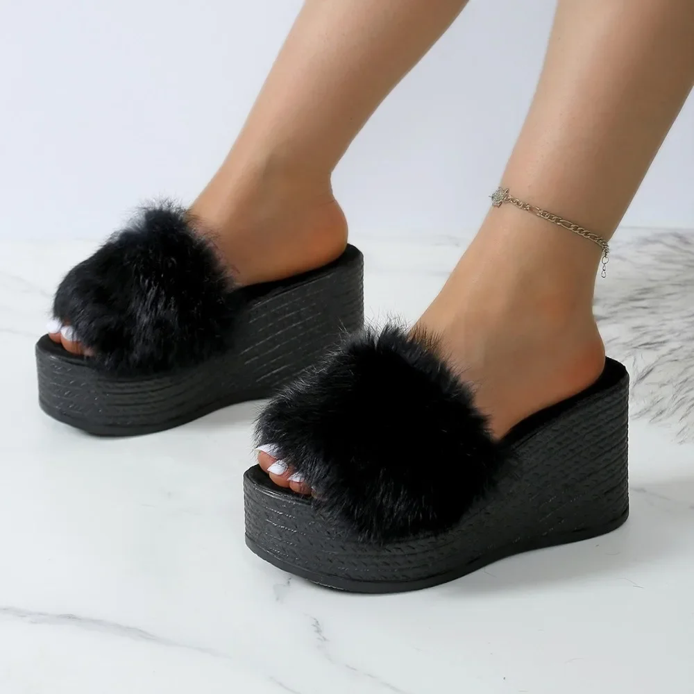 Pantofole Colorblock In Pelliccia Sintetica Con Fodera In Peluche – Donna, Suola In PVC 1,5 Cm, Antiscivolo - 2
