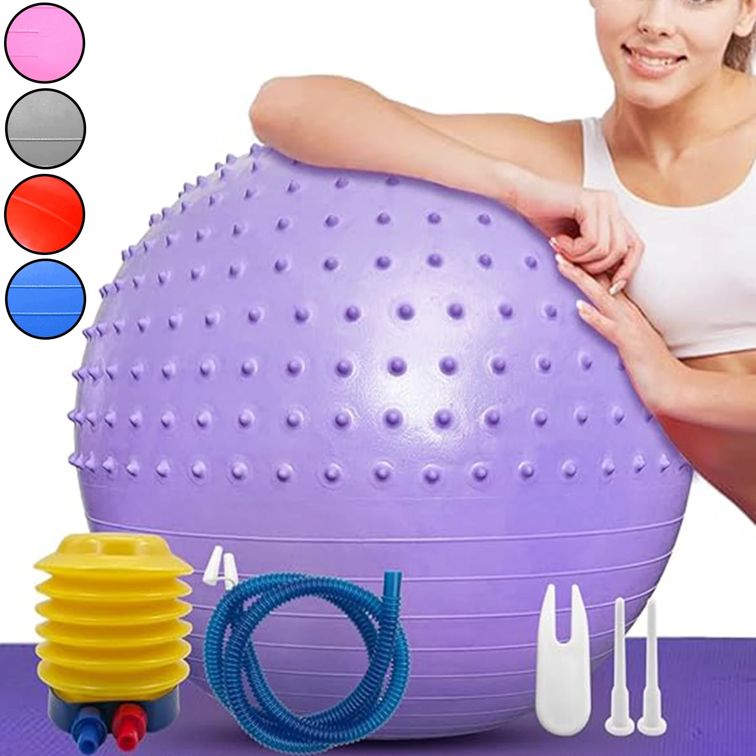 

Yoga Balls,Anti-Burst ,With Massage Point,Sport Pilates Stability Exercise Balance Balls for Fitness,Home Workout,Gym,Pregnancy