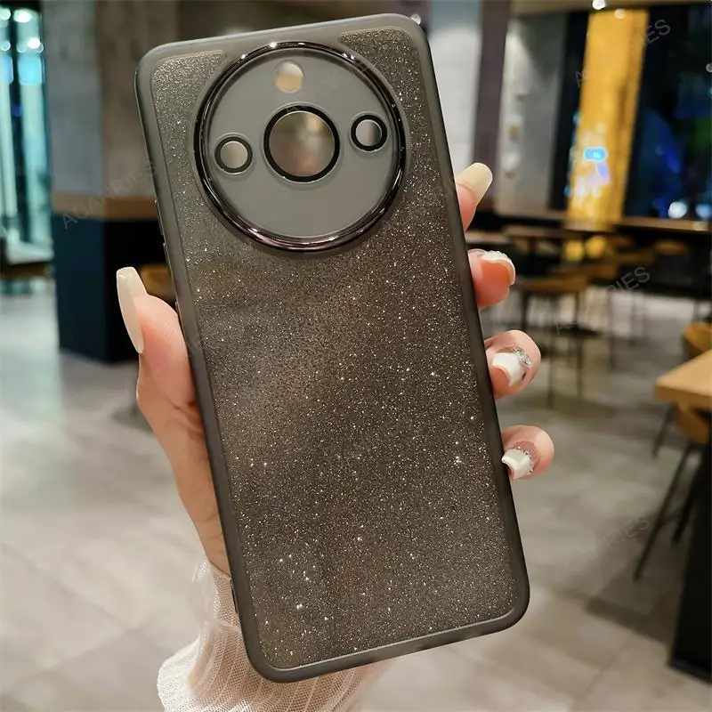 Glitter Clear Silicone Soft Case with Lens Protector - Sparkling Back Cover