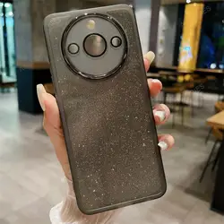 Glitter Clear Silicone Soft Case with Lens Protector - Sparkling Back Cover - Realme 11 Pro (SF Black)