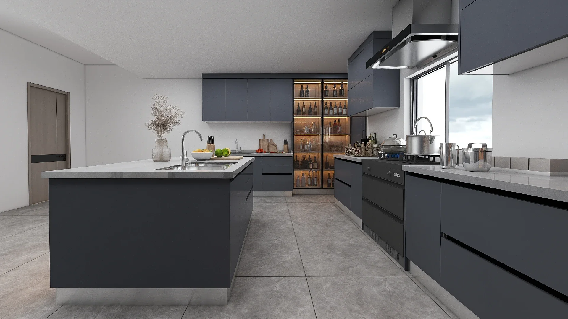 China Manufacturer Home Kitchen Furniture Modern Kitchen Cabinet Luxury Designs Modular Smart Furniture With Island