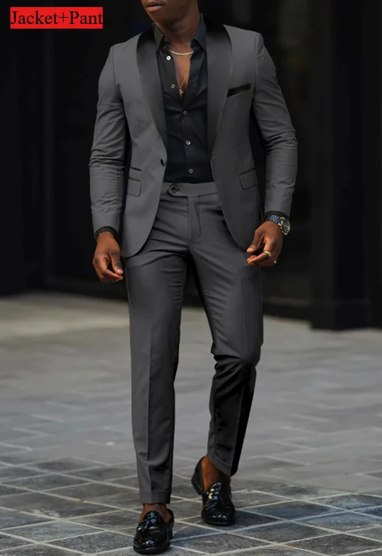 2 pezzi grigio scuro