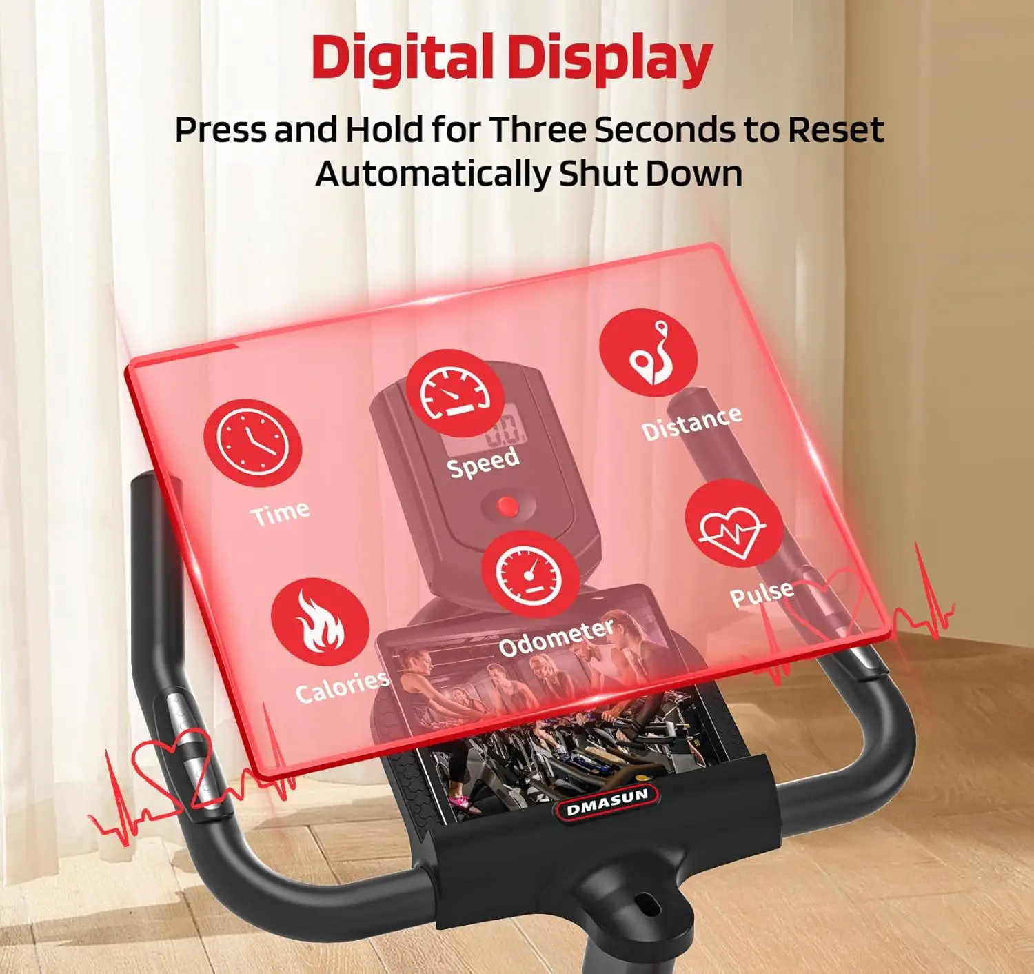 Exercise Bike, Silent Magnetic Resistance Stationary Bike for Home with 330 LBS Capacity, Indoor Bike with Comfortable Seat Cush