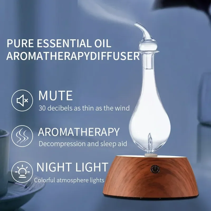 

50ML Mini Pure Essential Oil Aromatherapy Diffuser 100-240V Aroma Nebulizing Humidifier Machine With Colorful Night Light