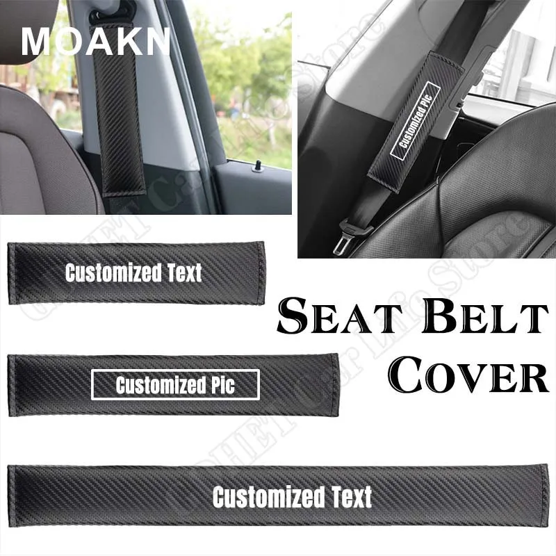 

Car Seat Belt Cover Safety Belt Shoulder Cushion Auto Protection Pad Emblem Text Customized Cover Universal Accessories Interior