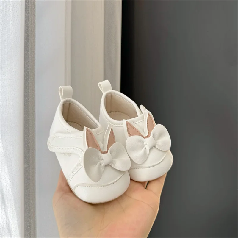 SUNSIOM Infant Baby Girls Moccasins Cute Bowknot Rabbit Ear Soft Sole Flat Shoes Prewalker Anti-Slip Shoes First Walker