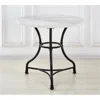 Furniture Marble Bistro Table Height Adjustable Round Top Black Iron Base Dining Room Kitchen Small Space Home Decor 5