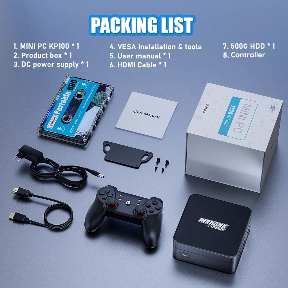 ほぼ未使用品　mini PC KINHANK KP100 N100 Amazon.com: Kinhank Mini PC KP100,Small PC 16GB DDR5+512GB SSD