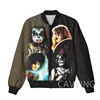 New Fashion Women/Men's  3D Print  KISS Rock Band   Zipper Bomber Jackets Men Overcoat Mens Coat Zip Up Jackets  K02 5