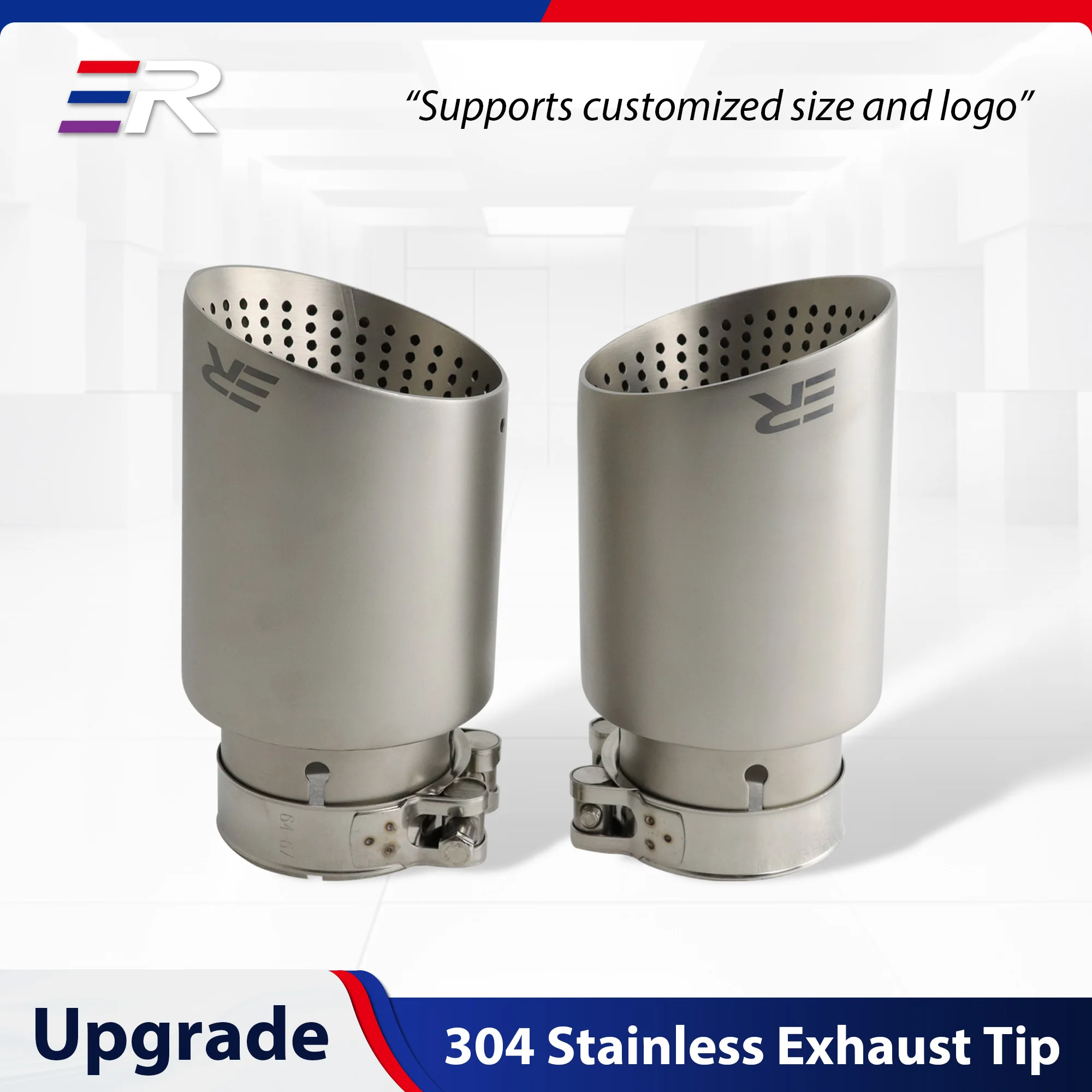 ER Matte Stainless Steel Exhaust Tip for GTI MK7 Golf7 Nozzle Upgrade Muffler for vw audi Exhaust pipe Modify Customization exhaust muffler tip exhaust trim pipe