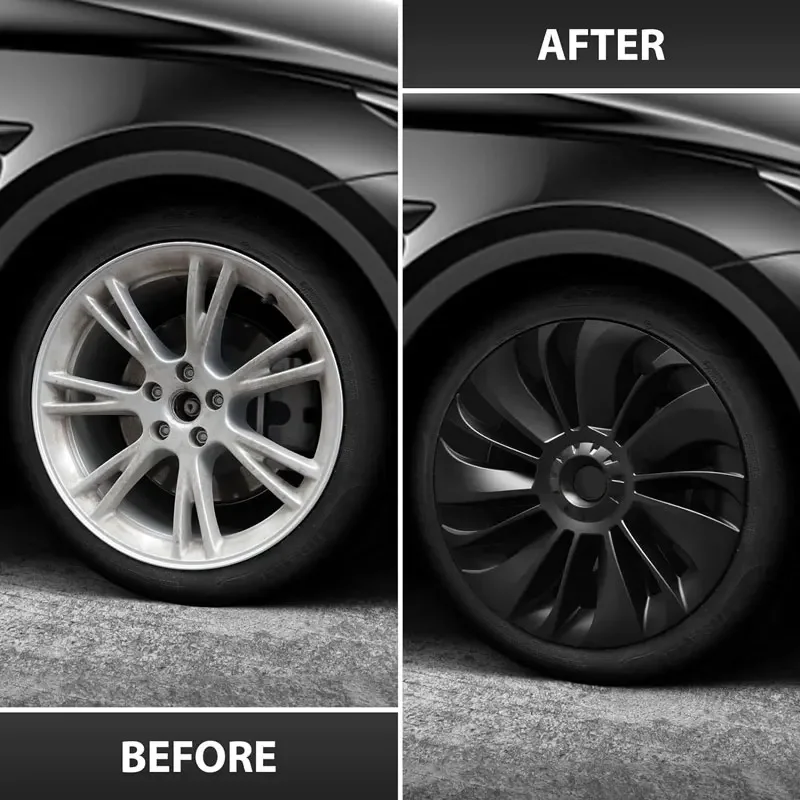 4PCS Hub Cap Tesla Model Y 19 Inch Performance Replacement Wheel Cap Automobile Hubcap Full Rim Cover Accessories