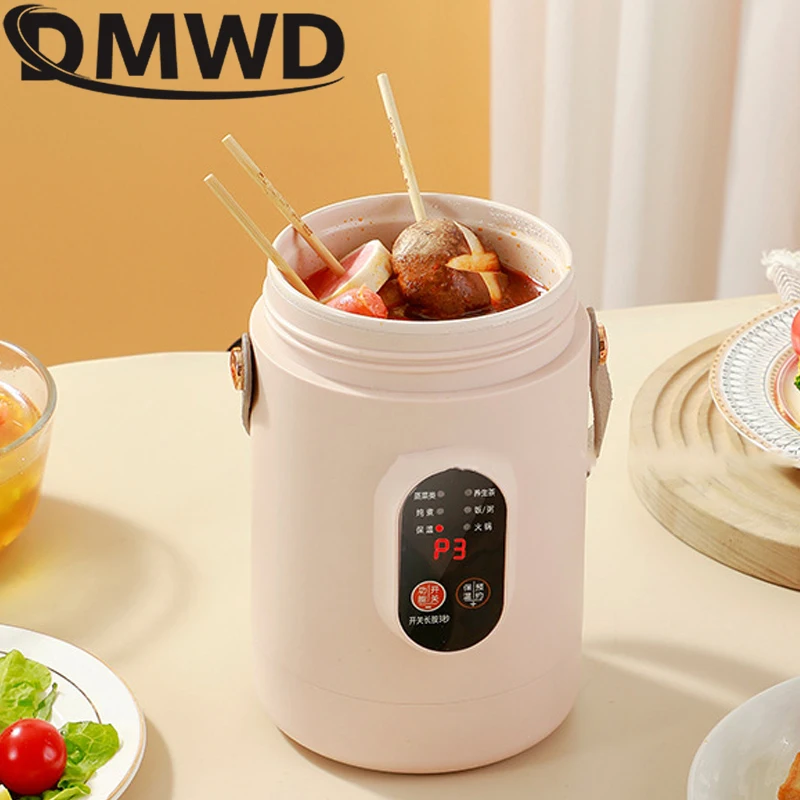 110V Electric Stew Cup Multifunctional Slow Cooker Health Tea Pot Hot Pot Soup Porridge Noodles Heating Cooker Lunch Box 1.6L 4