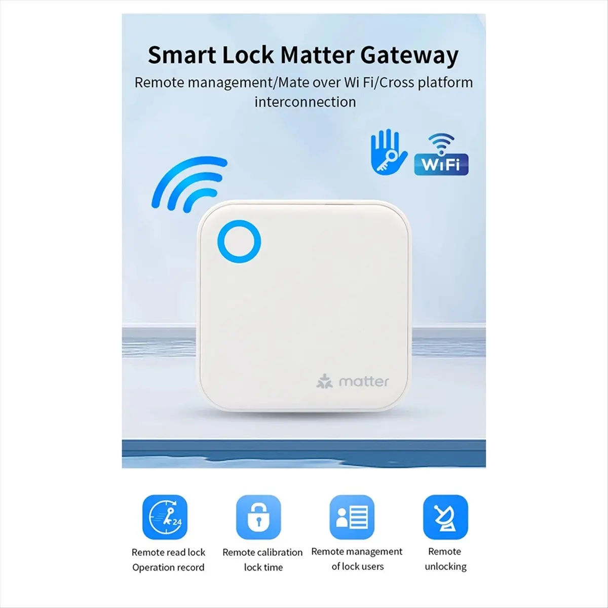 TTLOCK G6 스마트 매터 게이트웨이 원격 제어 잠금 해제 블루투스 와이파이 라우터 홈 보안 실시간 모니터링
