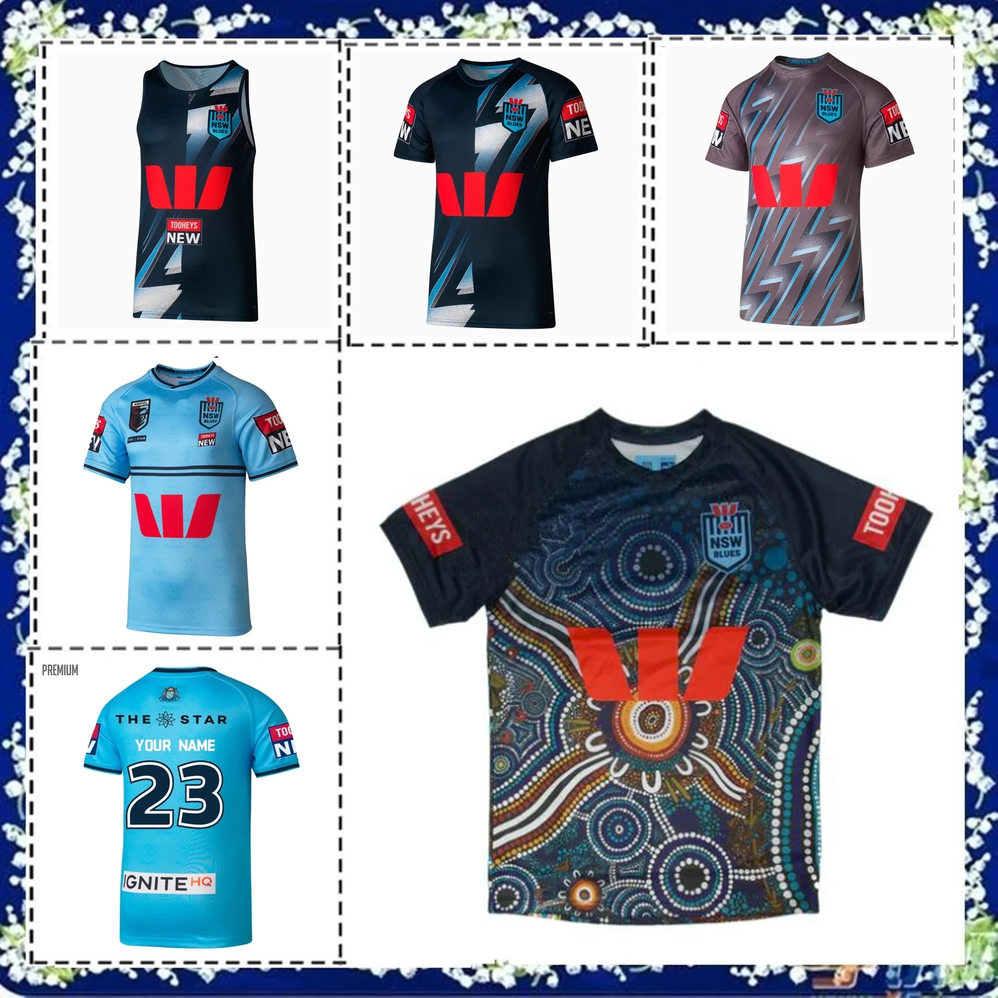 2023 NSW Blues Indigenous Jersey 2023/24 NSW BLUES ESTADO DE ORIGEM