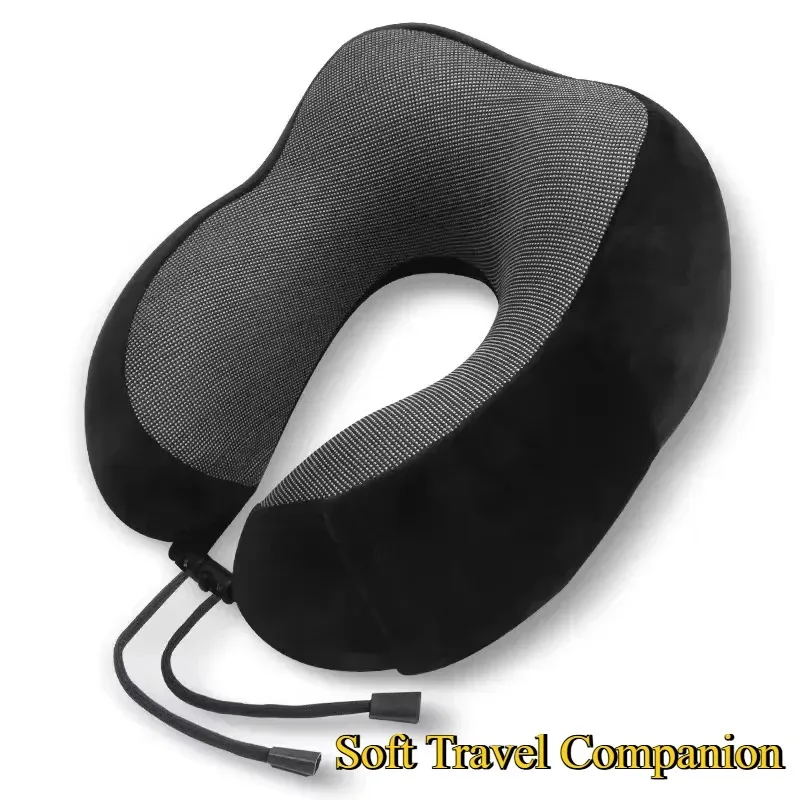 2025 Memory Foam U Shaped Neck Pillow - Soft Travel Companion with Massage Feature, Ideal for Airplane, Car & Cervical Support