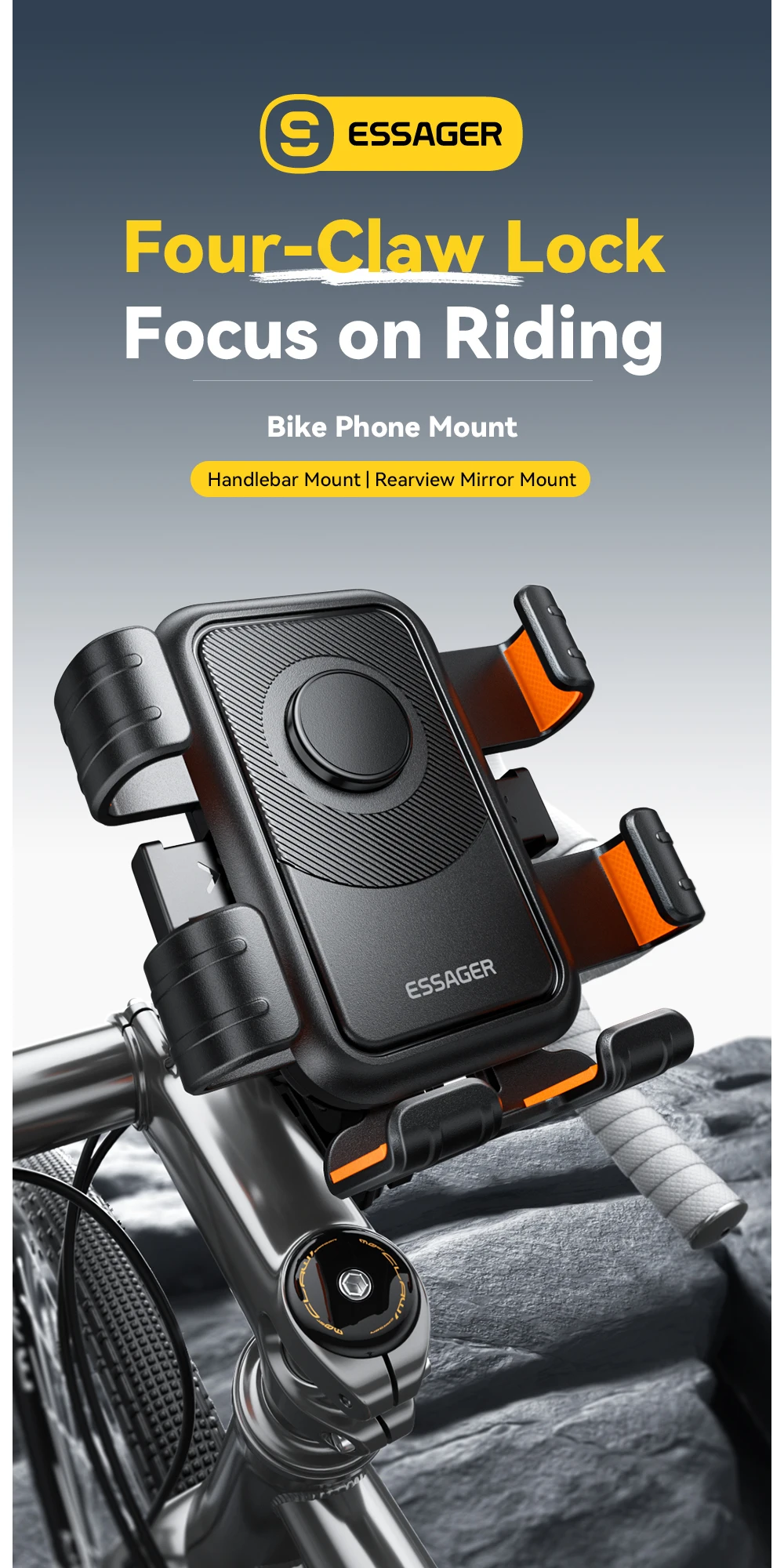 Motorcycle Bike Phone Mount 360°Rotatable Phone Holder for Mountain Bike Motorcy