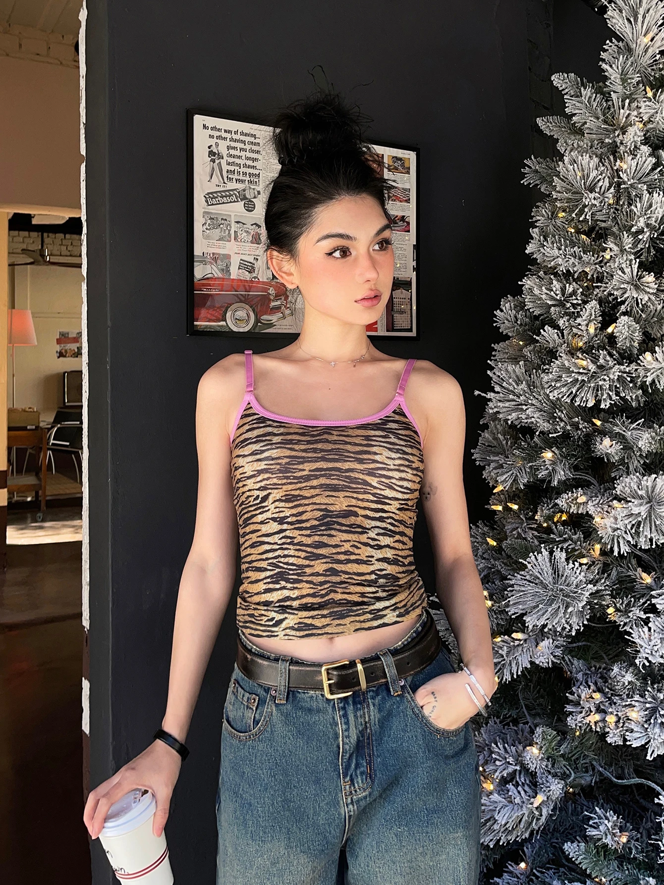Reddachic Retro 90s Hotties Zebra Printing Women Tube Top