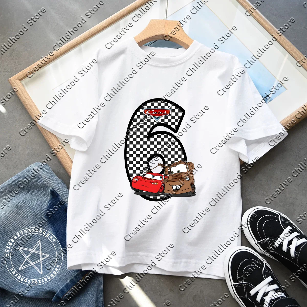Disney Summer McQueen Cars Birthday Number 0-9 Children Clothes Kawaii Anime Cartoons Kids Boy Girl Hip Hop T Shirts Casual Top 3