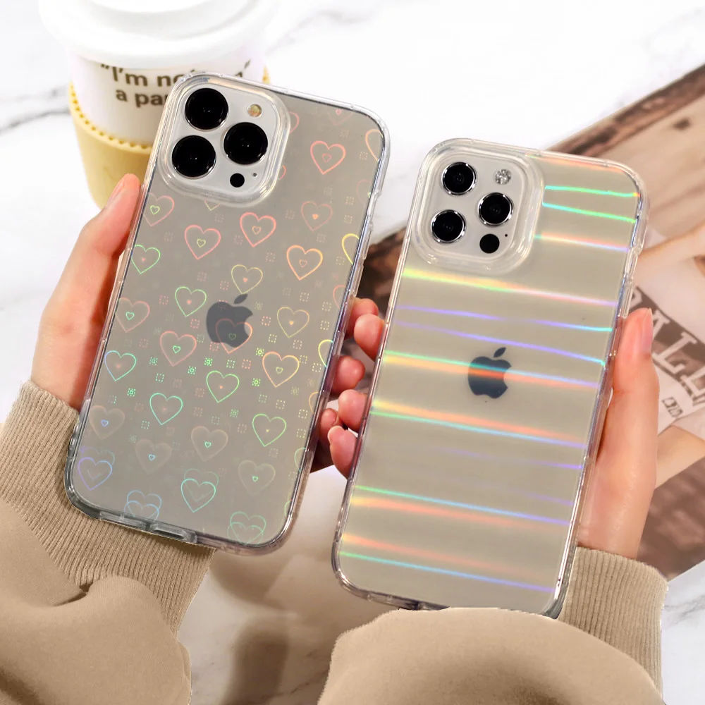 Love Heart Lase Case For Xiaomi Poco X3 Pro Case For Xiaomi Redmi Note 10 9 9S 8 11 7 Pro 8T 9C 9A 10 Poco M4 X3 M3 F3 Pro Cover