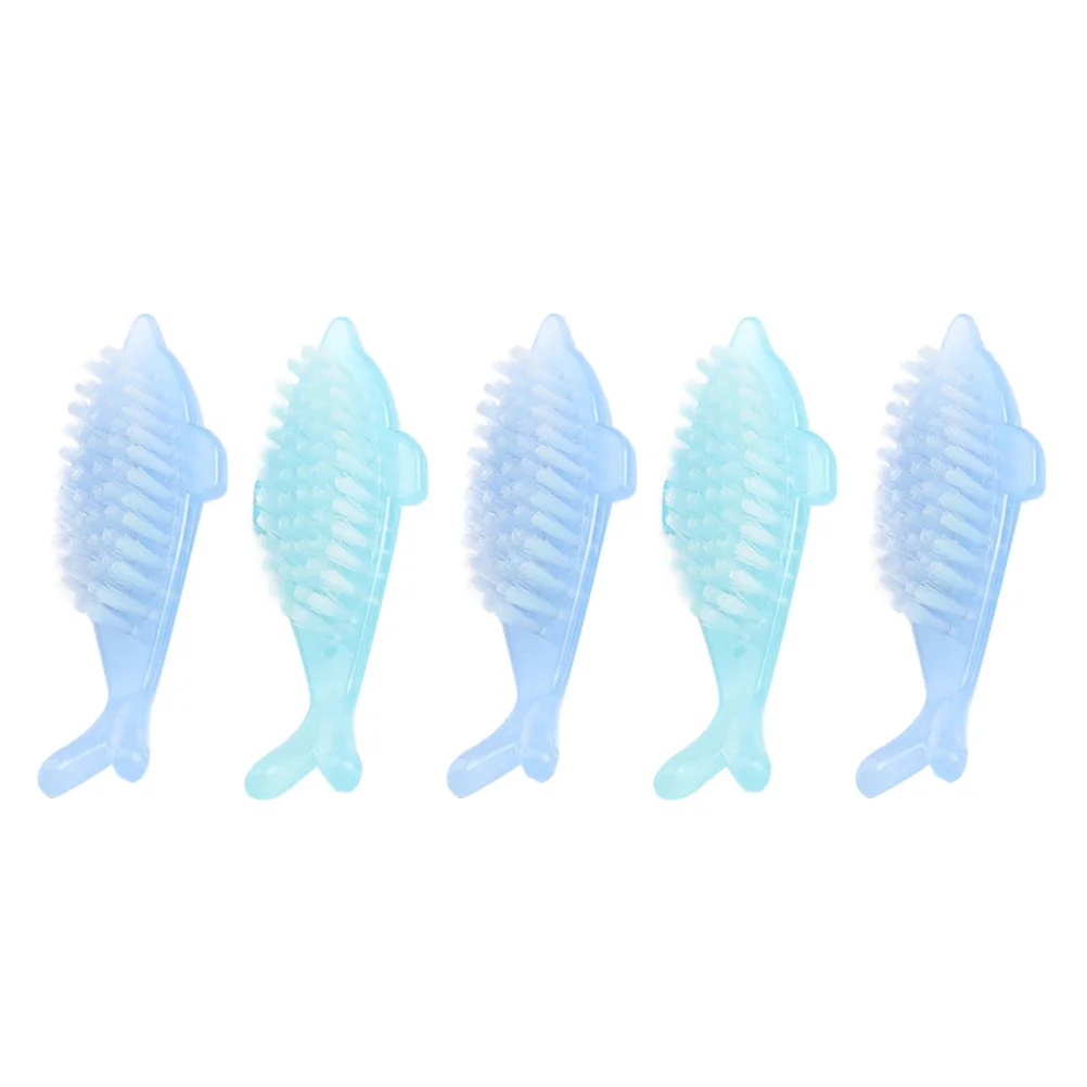 

5 Pcs Dolphin Nail Brush Lovely Clean Cleaning Tool Fingernail Dust Cleaner Multi-function Dolphin-shaped Pedicure