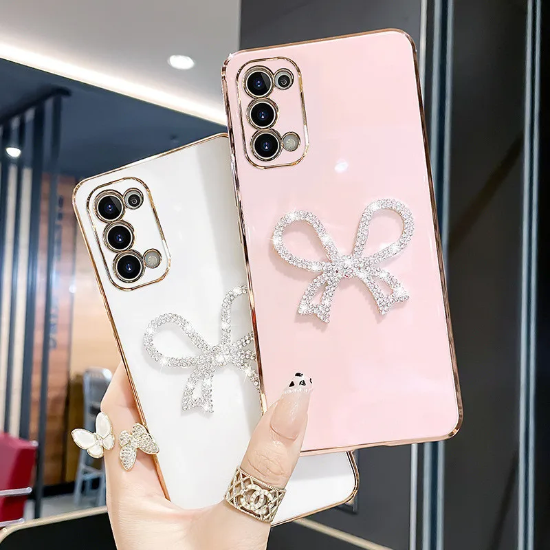 Coque de téléphone de luxe à paillettes avec nœud en diamant pour Samsung Galaxy S25 S23 Ultra Coque en silicone pour Samsung S24ultra S22Plus S21FE S20FE s10_voghion.com