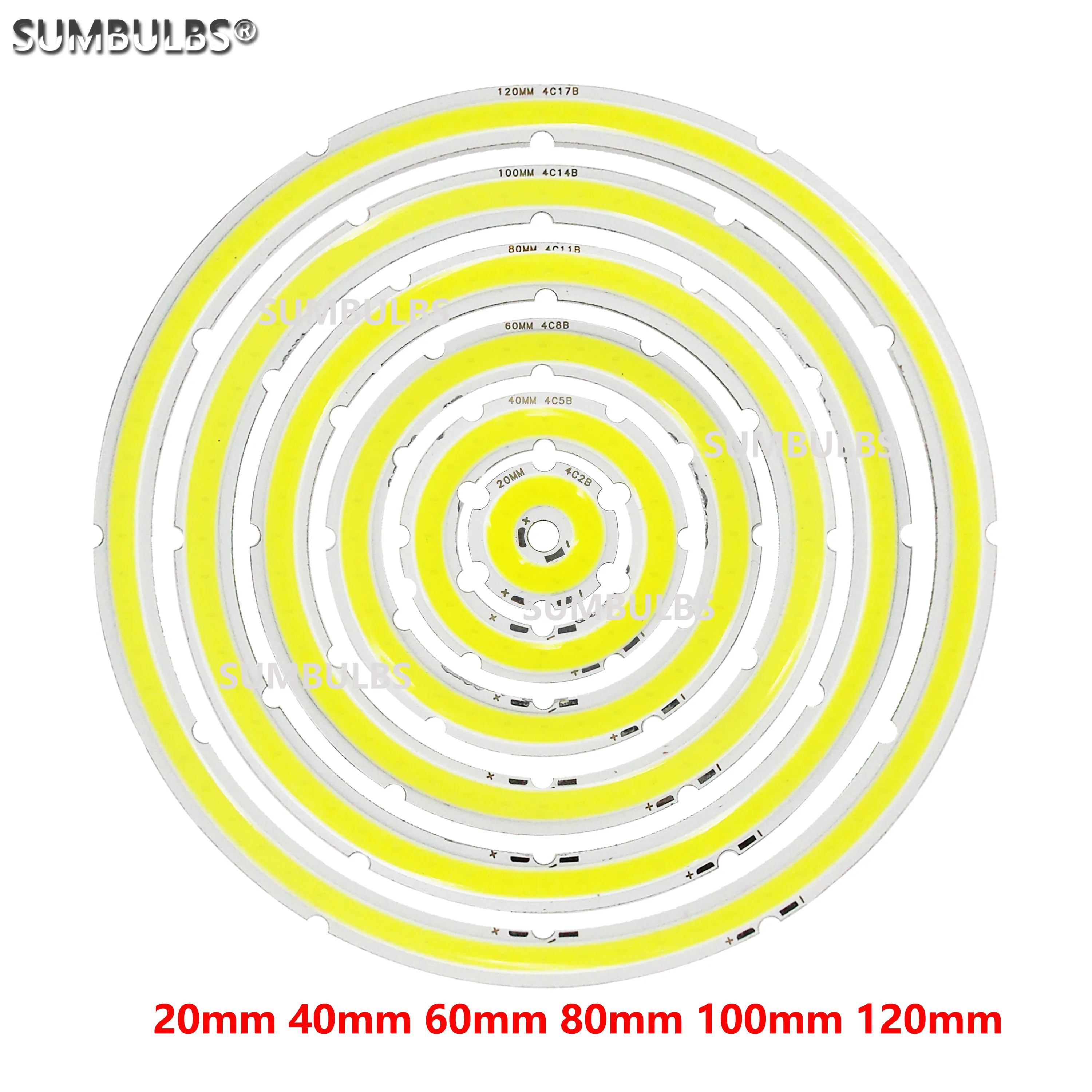 

2W-12W Angel Eyes LED COB Light Source With 25cm 26awg Wires 12V DC 20mm-120mm Ring Cold Warm White