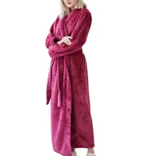 

Elegant Nightgown with Pocket Polyester Luxury Long Robe Sleepwear Bath Robe
