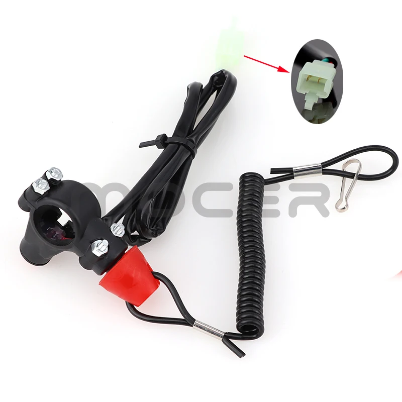 Universal Emergency Kill Switch with Push Button for ATV, Motorcycle, and Boat - Safety Tether Lanyard