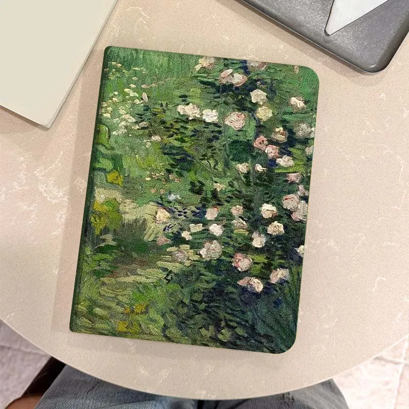 Floral Oil Painting Foldable Tablet Case Cover