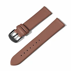 Premium Universal Genuine Leather Watch Strap - Soft, Waterproof Cowhide Band - 22mm (Light Brown 02)
